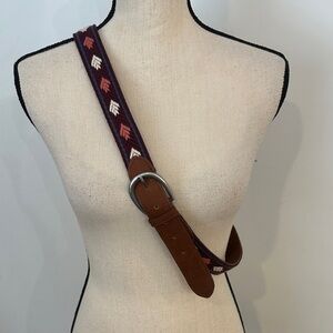 American Eagle Outfitters Brown Belt XL Boho Embroidered South Western